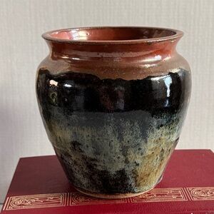 CottageCore Vintage Handmade Glazed Pottery Vessel Signed by Artist